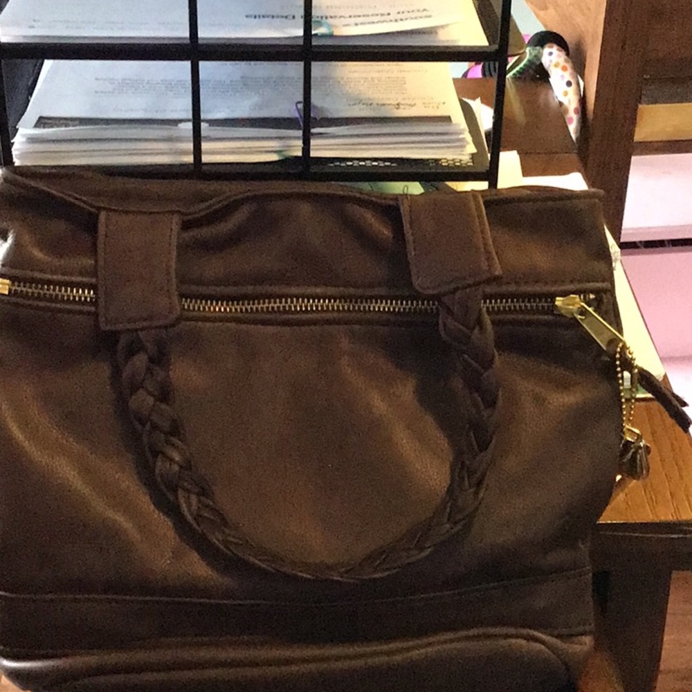 Brown handmade leather purse
